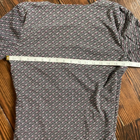 Sigrid Olsen Black white Pink Ruched Wrap Top sz Small - Picture 15 of 15